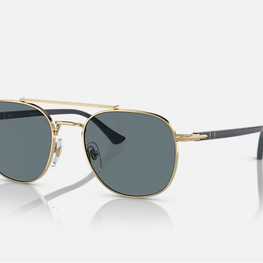 Persol Gold And Black Aviator Sunglasses